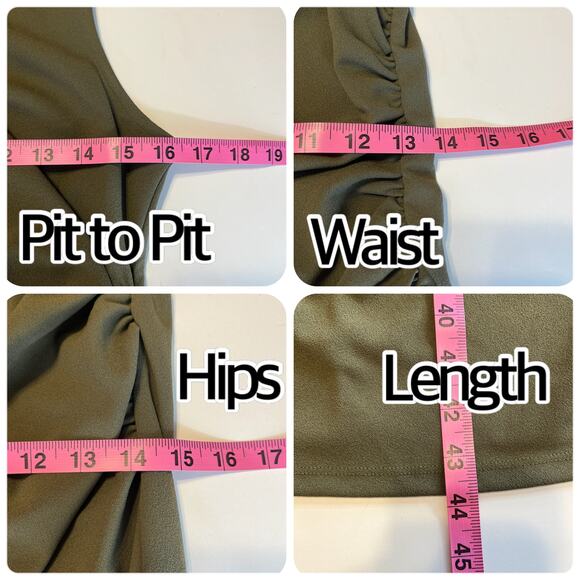 Chelsea28 Olive Crepe Knit Sleeveless Mock Neck Bodycon Dress Women Sz S - Picture 9 of 9